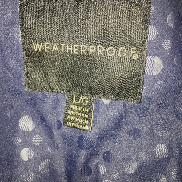 Weatherproof Navy Blue Large Raincoat - Bubble Patten W/ Hood - Picture 3 of 5